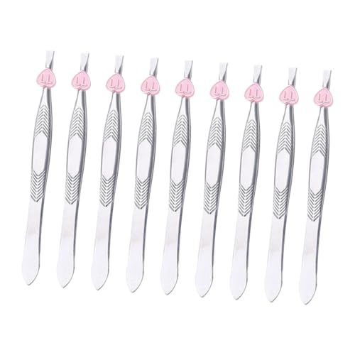 DECOMELODY 12 Piezas pinza para cejas pinzas de depilar depilador pinzas de punta plana pinzas de acero inoxidable