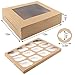 Moretoes 20 Sets Cupcake Boxes, 12 Count Cupcake Containers with Window, for Birthday Holiday Party Bakery Supplies,13 x 10 x 3.5 Inches