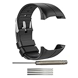 Greatangle-UK Correa de Repuesto de Reloj Inteligente de Silicona Patrón Oficial Hebilla Negra Pulsera de Repuesto Deportiva para Polar M400 / M430 Negro 22 * ​​3,5 cm