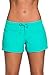Yavero Shorts de Baño Mujer Bañador Short Deportes Acuáticos Secado Rápido Shorts para Nadar de Mujer Corto con Cordón Ajustables Verde M