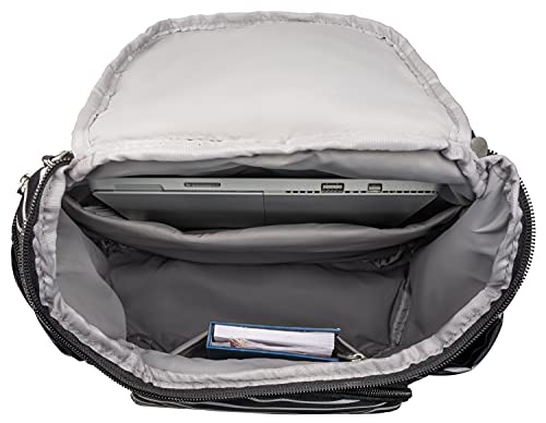 Travelon Anti Theft Classic Backpack (Black W/White Stripe) #TOP1