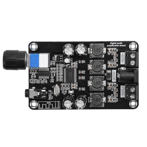 Rfeeuubft Módulo Amplificador de Clase D DC12V-24V 50Wx2 Amplificador de Audio Estéreo HiFi Bluetooth 5.0 Volumen Ajustable