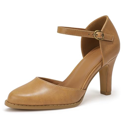 Image of IDIFU IN3 Closed Toe Chunky High Heels Comfortable Dress Shoes for Women