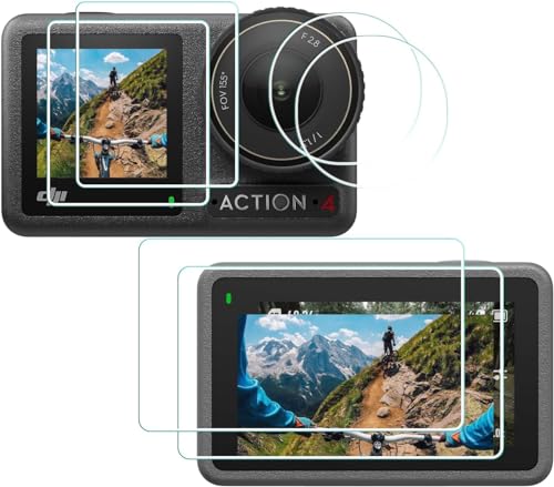 Image of M.G.R.J Tempered Glass Screen Protector for DJI Osmo Action 4 Outdoor Camera (Released 2023)【 2 Sets (2 Front + 2 Back + 2 Lens) 】