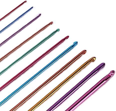Jeanoko Crochet Hooks Multicolour Aluminum Set for Beginners Knitting Lovers, 11 Sizes 2.0mm-8.0mm, Durable and Smooth — view 7
