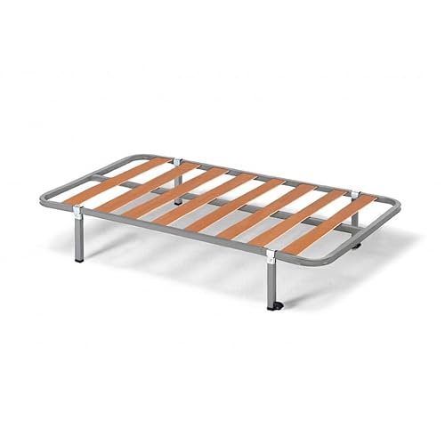 HOGAR24 ES | Somier Basic | Láminas Madera de Chopo | Estructura de Tubo de Acero 30x30 mm | Incluye Juego de Patas de 25 cm con Abrazadera | Medidas: 90x190 cm