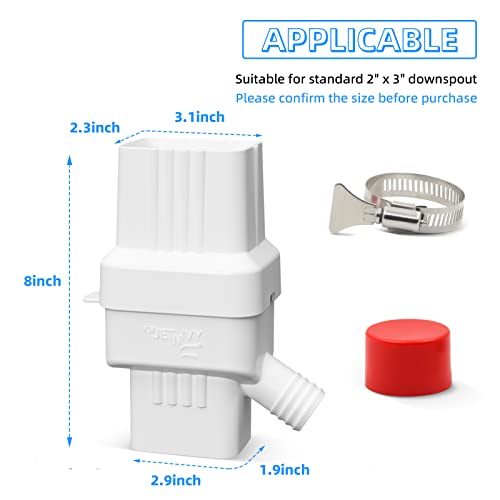 Rainwater Collection System(2 Sets)- Rain barrel diverter kit for rainwater collection from gutter,Downspout Diverter with Adjustable Collection Capacity,Fits 2\"*3\" Standard Downspout
