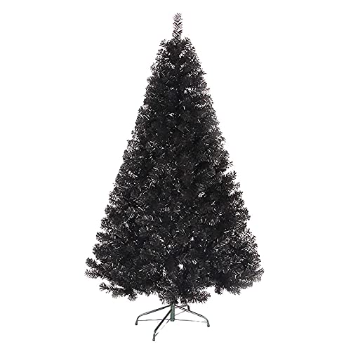 XBSXP Árbol de Navidad de oropel Negro de 8 pies para Halloween, árbol de Halloween Artificial con bisagras con decoración de Lentejuelas para Exterior, Interior, apartamento, Dormitorio