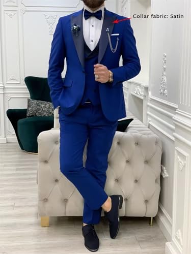 Men's Tuxedo Suit 3 Piece Men Suits Slim Fit Double Breasted Formal Wedding Prom Blazer Vest Pants Set3