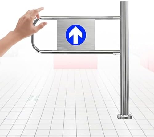 Automatic Swing Gate - Stainless Steel Auto Closing Door, Safe Pedestrian Access Control, Perfect for Stores, Yards, Warehouses - 80x100cm