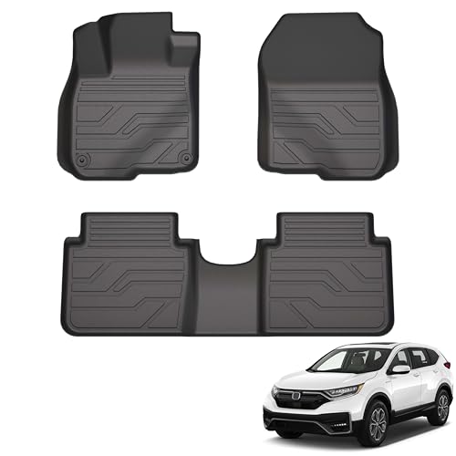 KARPAL Floor Mats for Honda CRV/CR-V 2017-2022 (Gas & Hybrid) All Weather Protection TPE Floor Liners Accessories Car Mats Front & 2nd Row