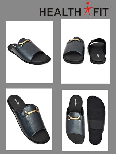 Image of HEALTH FIT Extra Soft Comfortable Traditional Ethnic Chappal /Slippers Wedding & Festive Sliders for Gents /Boys Lightweight flexible TPR sole & Easy-to-wear slip-on design cushioned for Men HF7017