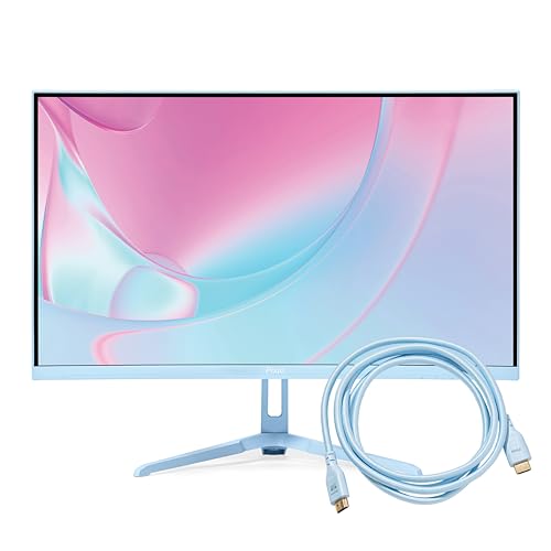 Image of Pixio PXC248 Wave Blue 24 inch 200Hz 1080p 1500R Curve Fast VA 1ms GTG Adaptive Sync Gaming Monitor with Blue HDMI 2.1 Cable Certified Ultra High Speed 6FT 8K 60Hz 4K 120Hz Nylon Braided