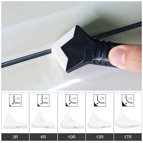 Caulking Tool, Stainless Steelhead Caulking Tool Kit, Silicone Sealant Grout Removal Tool with Reuse and Replace 6 Pads for Kitchen Bathroom Window, Sink Joint
