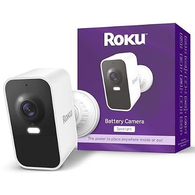Roku Wireless Battery Security Camera 2025, Indoor/Outdoor Weather‑Resistant 1080p HD with Motion Detection, Two‑Way Audio, Rechargeable, Wi‑Fi (Renewed)
