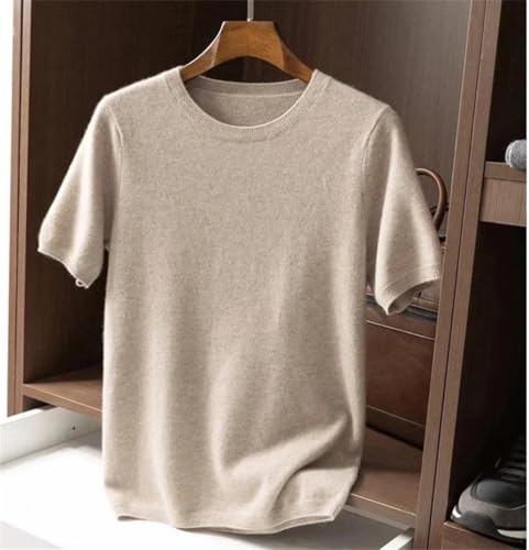 Men’S Round Neck Short Sleeve Cashmere Knitted Breathable Luxury Casual Basic Jumper Tops2