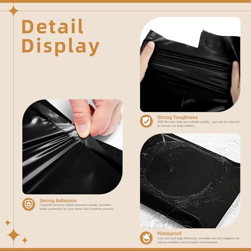 Image of Fuxury Extra Large Poly Mailers 24x36 inch 50 Pcs, 2.5mil Bulk Heavy Duty Shipping Bags for Clothing,Strong Adhesive Shipping Envelopes for Small Business Supplier,XL Poly Mailing Envelopes Black