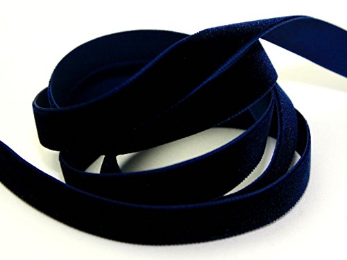 22mm Berisford Velvet Ribbon Mini Roll 5m 9419 Navy - per 5 metre roll