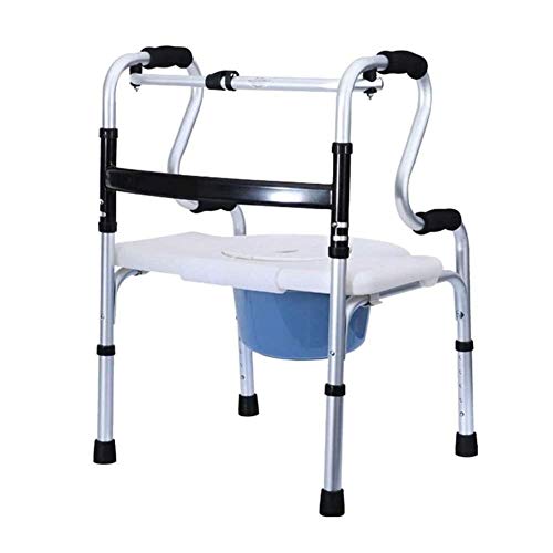 Andador silla de transporte con inodoro y asiento plegable 6