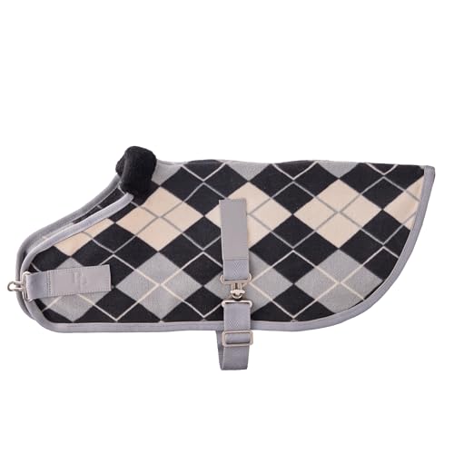 Pet Passion Preston II - The Polar Fleece Coat, Recycled Polar Fleece Warm Dog Jacket for Cold Weather for Small, Medium, Large Dogs​, Gray Argyle, XX-Large (70-110 lbs)