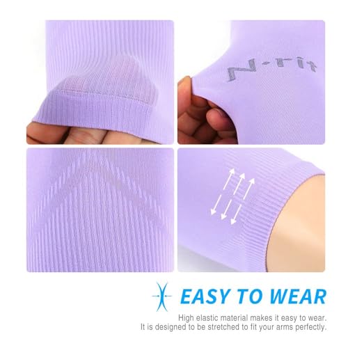 Eutuxia UV Sun Protection Compression Sports Cooling Arm Sleeves for Men & Women (Pink)