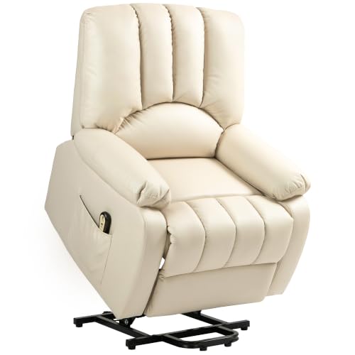 HOMCOM Fauteuil releveur électrique inclinable 86 x 92 x 102 cm Beige