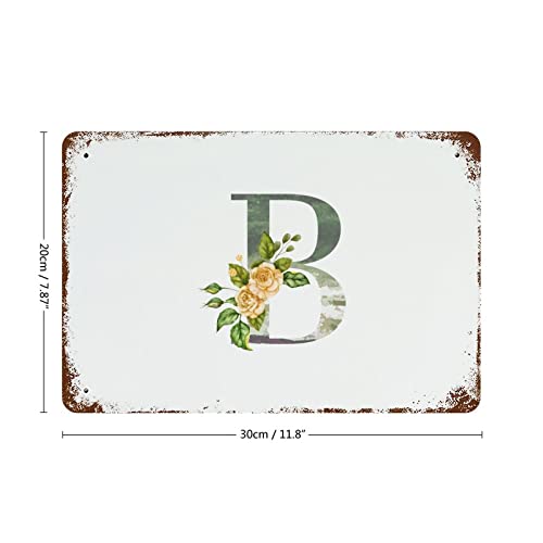 Lettre B en étain monogramme floral decoration ferme cafe pub et maison 30x45cm