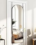 ITSRG Full Length Mirror Door Hanging, Over The Door Mirror Full Length, 48'x14' Bathroom Door Mirror, Long Mirror for Bedroom Living Room Locker Room (Black)