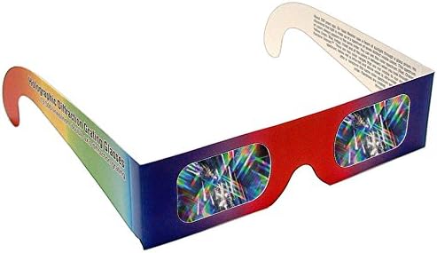 Rainbow Symphony Diffraction Grating Glasses - Educational, Package of 50, 13,500 Lines per inch, Double axis
