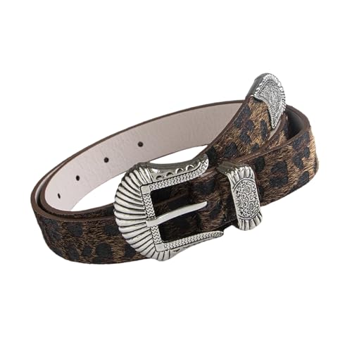 Unique Waist Belt Leopards Print Chain for Cowgirl Stylish Hot Buckle Retro Hot Buckle Waist Chain Belt