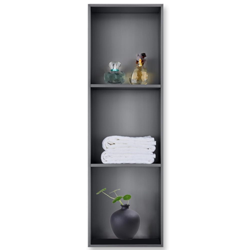 Stainless Steel Shower Niche One-Piece Molding Wall Mounted Storage Rack Metal Recessed Shower Shelf for Bathroom Bedroom Kitchen