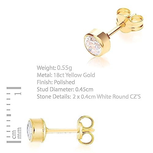 Carissima Gold Damen Gelbgold 4mm Rund Cubic Zirkonia Ohrstecker