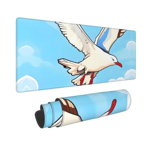Tapis de clavier imprimé mouettes grand format pour ordinateur portable de bureau