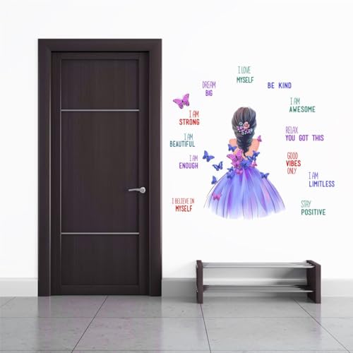 Image of Rawpockets 90 cm Girl Self Love Stay Strong Positive Quotes Self Adhesive Wall Sticker-Vinyl