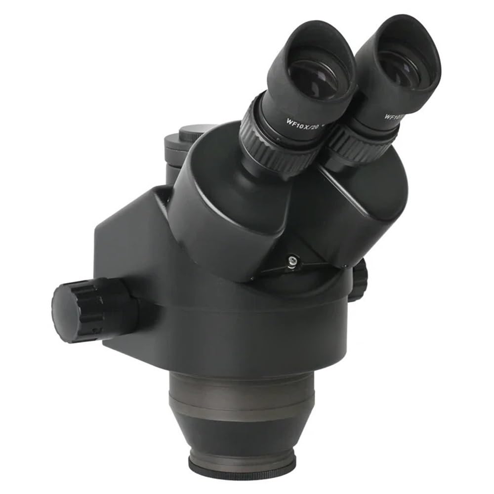 Microscope White/Black Simul-Focus Trinocular Stereo Microscope 7X-45X Continuous Zoom WF10X/20MM Eyepieces 56 LED Light Fit for Phone CPU Soldering Repair(Black)