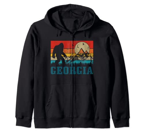 Georgia Bigfoot Vintage Montañas Senderismo Camping Regalo Sudadera con Capucha