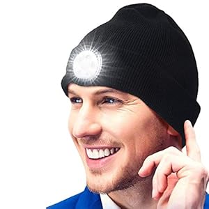 Geschenke fÃ¼r MÃ¤nner MÃ¼tze mit LED Licht – Weihnachten Wichtelgeschenk LED MÃ¼tze mit Licht, Nikolaus Geschenke fÃ¼r Frauen und MÃ¤nner, Wiederaufladbar Waschbare LED MÃ¼tze fÃ¼r Fischen, Laufen, Radfahren