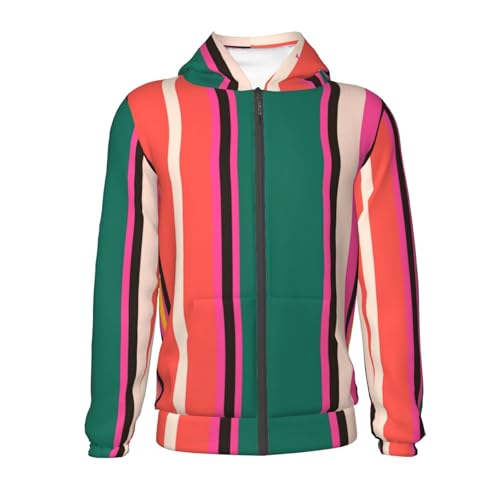 Vertical Stripes Kids Pullover Hoodies Boys Zip Up Sweatshirts Girls Athletic Clothes with Pocket2