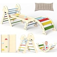 Montessori Indoor Playset: 7-in-1 Climbing Frame with Slide, Arch & Mat for Toddlers and Children (1-3 Years)