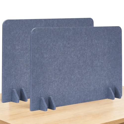 Vandebiao Desk Divider Privacy Panel (2 Pack) 24" x 16" - Portable Desk Partition & Dividers for Office, Home Study & School Exams - Focus Enhancing Privacy Shield - Gray