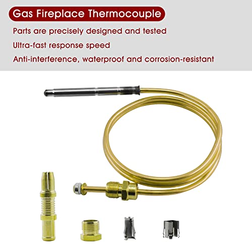 MENSI Thermocoupler for Robertshaw Thermostat Control Pilot Burner Assembly Replacement 1980-024 & 1980-036 Snap Fit Universal Thermocouple (36\")