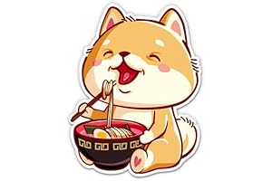 Cute Shiba Inu Ramen Noodles Vinyl Sticker