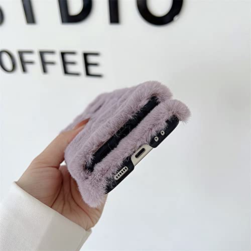 Compatible With Samsung Galaxy Z Flip 3 Phone Case Funny Embroidery Eyes Hard Pc Cover Cute Cartoon Fur Fuzzy Protective Cases For Z Flip 3 - Purple #TOP7