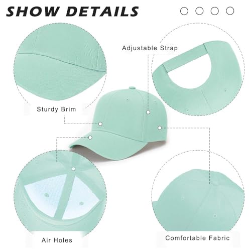 Image of ZH Plain Adjustable Baseball Cap - Lot of 12 Unisex Blank Design Caps