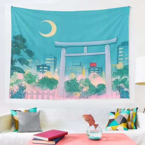 Tapiz de ciudad hippie LIJUCAI para transformar tu habitación con estilo kawaii