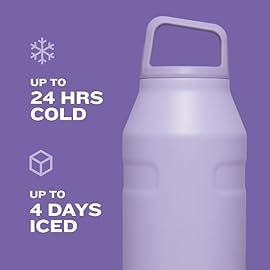 Stanley IceFlow Cap and Carry Water Bottle 24 oz | Wide Mouth Twist Lid | Lightweight and Leakproof for Travel and Sports | Insulated Stainless Steel | BPA-Free | Pomelo