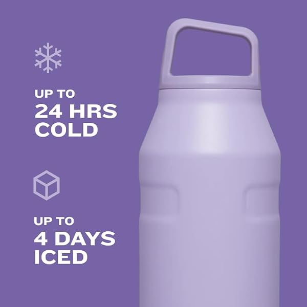 STANLEY IceFlow Cap and Carry Water Bottle 36 oz | Wide Mouth Twist Lid | Lightweight and Leakproof for Travel and Sports | Insulated Stainless Steel | BPA-Free | Fog Glimmer by STANLEY - Image 4