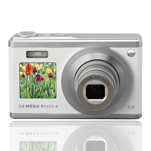 Fotocamera Digitale 4K ultra-hd Zoom Ottico 10X per Vlogging Anti-vibrazione con Display IPS da 2.88 Pollici per Studenti Principianti Videocamera Portatile con Messa a Fuoco