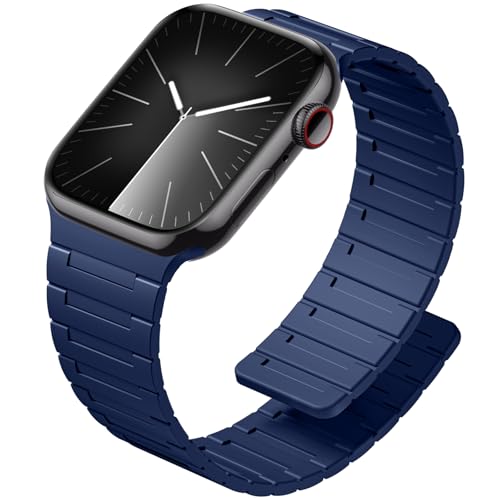 Image of SNBLK Magnetic Watchband Compatible with Apple Watch for Men 44mm 45mm 46mm 49mm 42mm 41mm 40mm 38mm Women, Silicone Sport Strong Magnet Strap for iWatch Series 11 Ultra 3 Ultra 2 Se 10 9 8 7 6 5 4 1