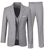 Aowdoy Men's Suits Slim Fit Suit Sets for Men Prom Wedding Suit 3 Pieces Business Blazer Vest Pants